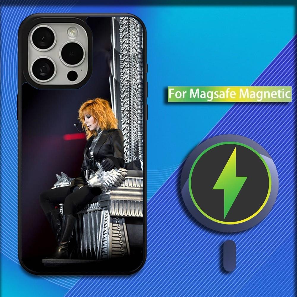 Music GIRL Mylene F-Farmer Phone Case For iPhone 16,15,14,13,12,11,Plus,Pro,Max,Mini Magsafe Magnetic Wireless Charging iPhone14