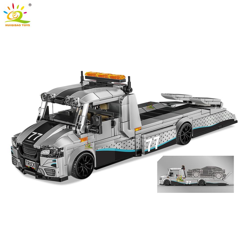 

HUIQIBAO MOC Модель эвакуатора Строительные блоки Городской прицеп Кирпичи Игрушка для детей Мальчика Подарок Дети Взрослые Набор автомобилей Домашнее украшение Sprinter
