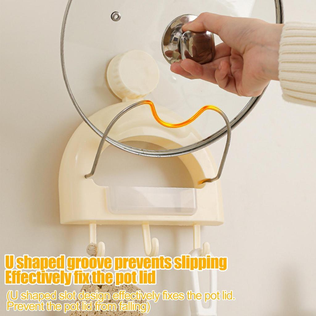 Pot Lid Holder Wall Mount Suction Cup Cutting Board Organizer Kitchen Pot Lid Rack For Home Cooks Apartment Homemakers Cooking