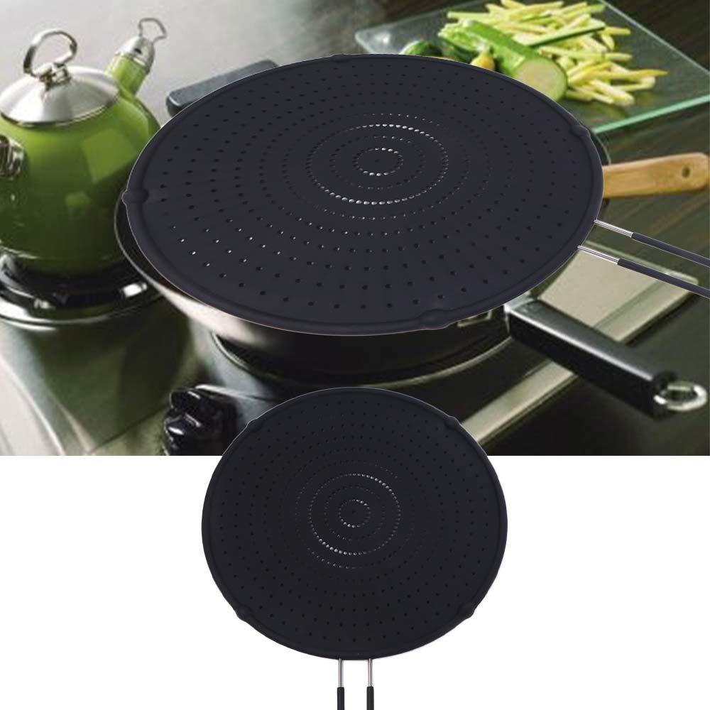 Silicone Splatter Screen Stainless Steel Fry Wall Oil Barrier Net Grease Splatter Guard  Frying Pan