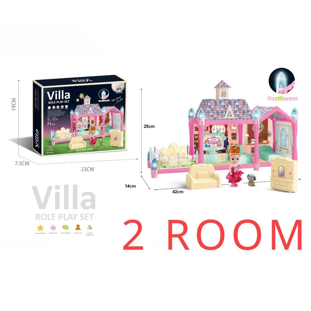Casa de Bonecas Luminosa Dreamhouse para Meninas Conjunto de Casa de Brincar de Princesa com Bonecas Móveis Acessórios Brincadeira de Faz de Conta Presentes de Aniversário