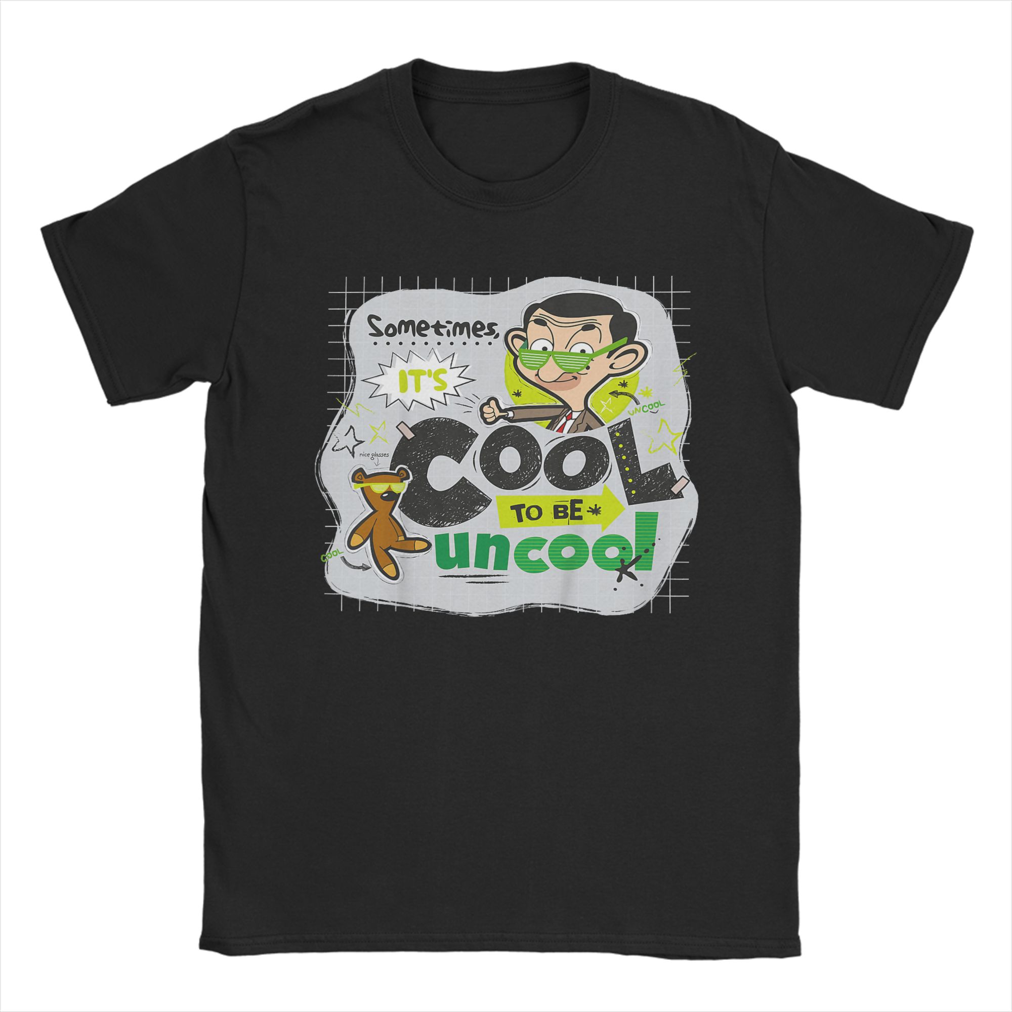 Мистер Бин БИН БИН БИН Мужские Футболки Новинка Футболки с коротким рукавом с круглым вырезом Хлопок Одежда Больших Размеров S