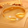 Open Vintage Leaf Wide Electric Bracelet