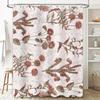 Vintage Floral Printed Shower Curtain Pink Green Botanical Design for Bathroom Decoration Soft Fabric, Waterproof Material