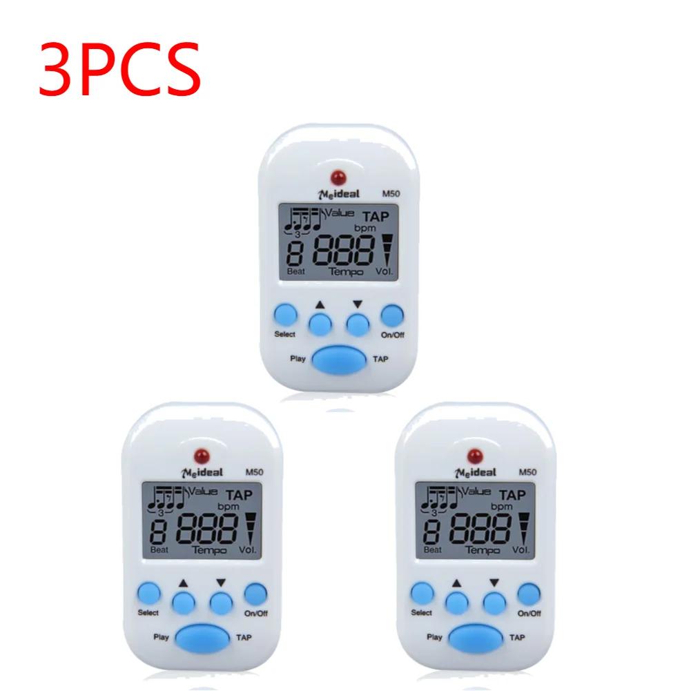 10-1PCS M50 Mini Musical Metronome LCD Clip-on Dual-channel Digital Tuner Metronome Guitar Piano Metronomo Practical Accessories