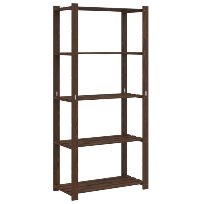 VidaXL 5-Tier Storage Rack Brown 80x38x170 Cm Pine Wood 373396