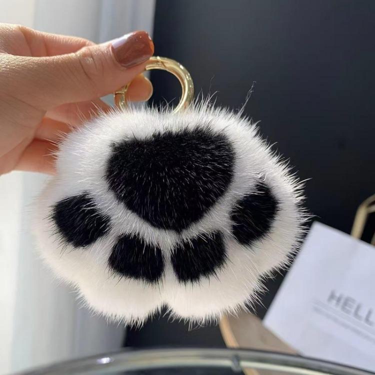 Cat Paw Plush Pendant Bag Ornaments Cute Little Paw Car Key Chain Bag Pendant Keyrings Birthday Gift