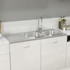 Vidaxl Double Bowl Kitchen Sink, Silver, 1200X600X155 Mm, Steel