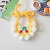 Knitted Cat Bib Adjustable Cute Pet Bib Soft Breathable Pet Bib with Bow Flower for Cats And Small Dogs Photo Prop