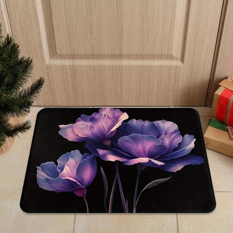 Floral Decorative Doormat Holiday Floor Carpet for Spring Living Room Bedroom Entrance Rug Mat Nonslip Welcome Rug
