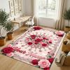 Covor din Catifea de Cristal cu Tematică Grădină Florală Covoraș Moale Personalizat cu Nume Text Decor Casă