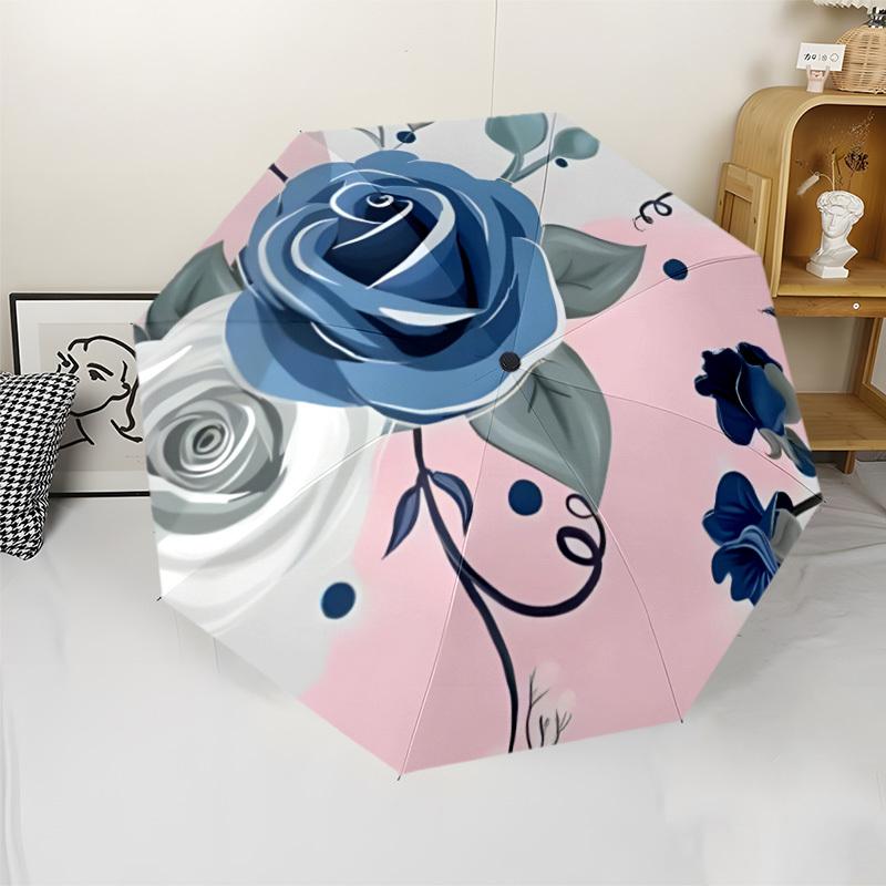

8-Rib Automatic Folding Umbrella | Durable Iron Frame, Fashionable Pongee Cloth, Suitable for All Seasons Outdoor Use