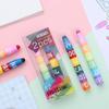 2Pcs Multicolor Highlighter 12-Color-in-1 Marker Round Broad Tip For Kid Card Making Journal Notebook Coloring Doodling