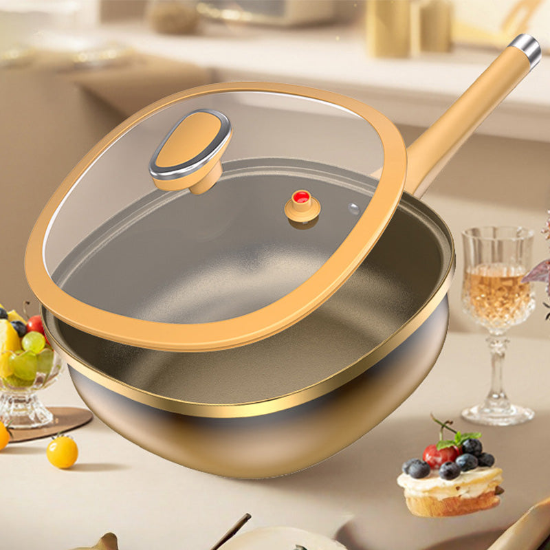 Titanium Alloy Non-Stick Pot with Lid 30CM Large Capacity Household Frying Pan Kitchen Induction Cooker Gas Stove Universal