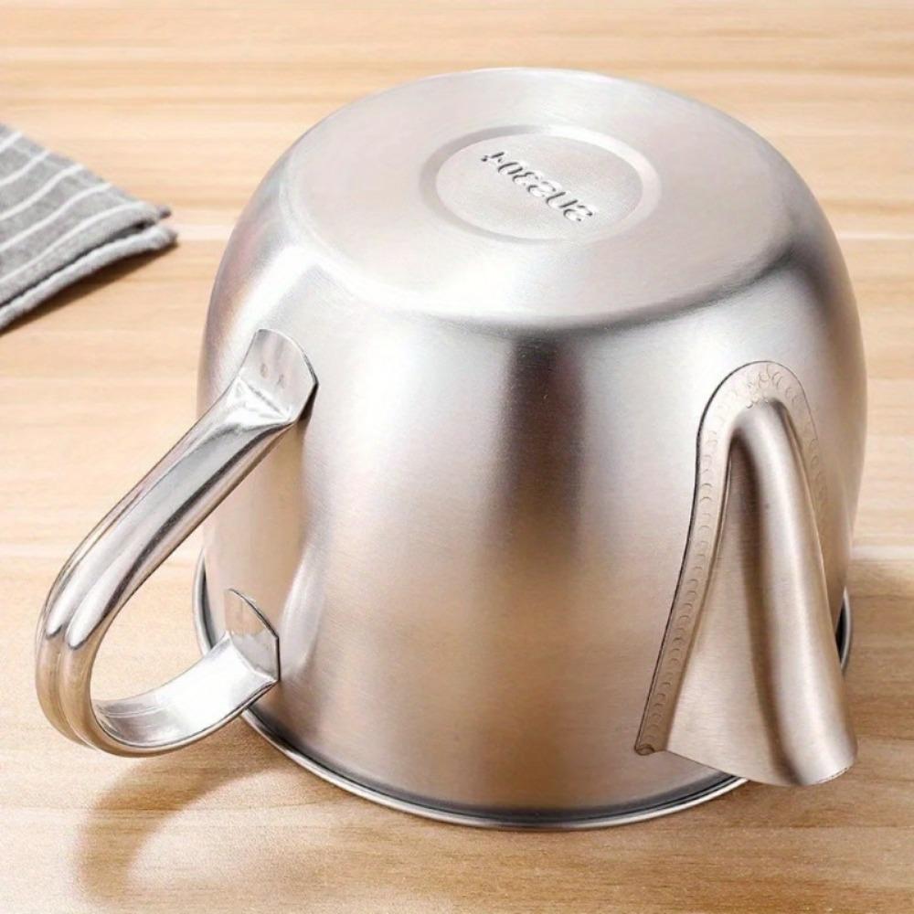 1000ML Stainless Steel Oil Filter Soup Pot Kitchen Grease Oiler Filter Strainer Bowl Large Capacity Storage Jug Cooking Tools