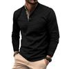 Spring and Autumn New Men's POLO Shirt Double-layer Collar Splicing Long-sleeved Sweater Tops T-shirt Men