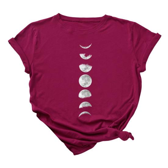 Dames Tops Ronde Hals Korte Mouw Bedrukt Ontwerp Zacht Rekbaar T-shirt Normale Pasvorm Zomer Topjes Dagelijkse Kleding