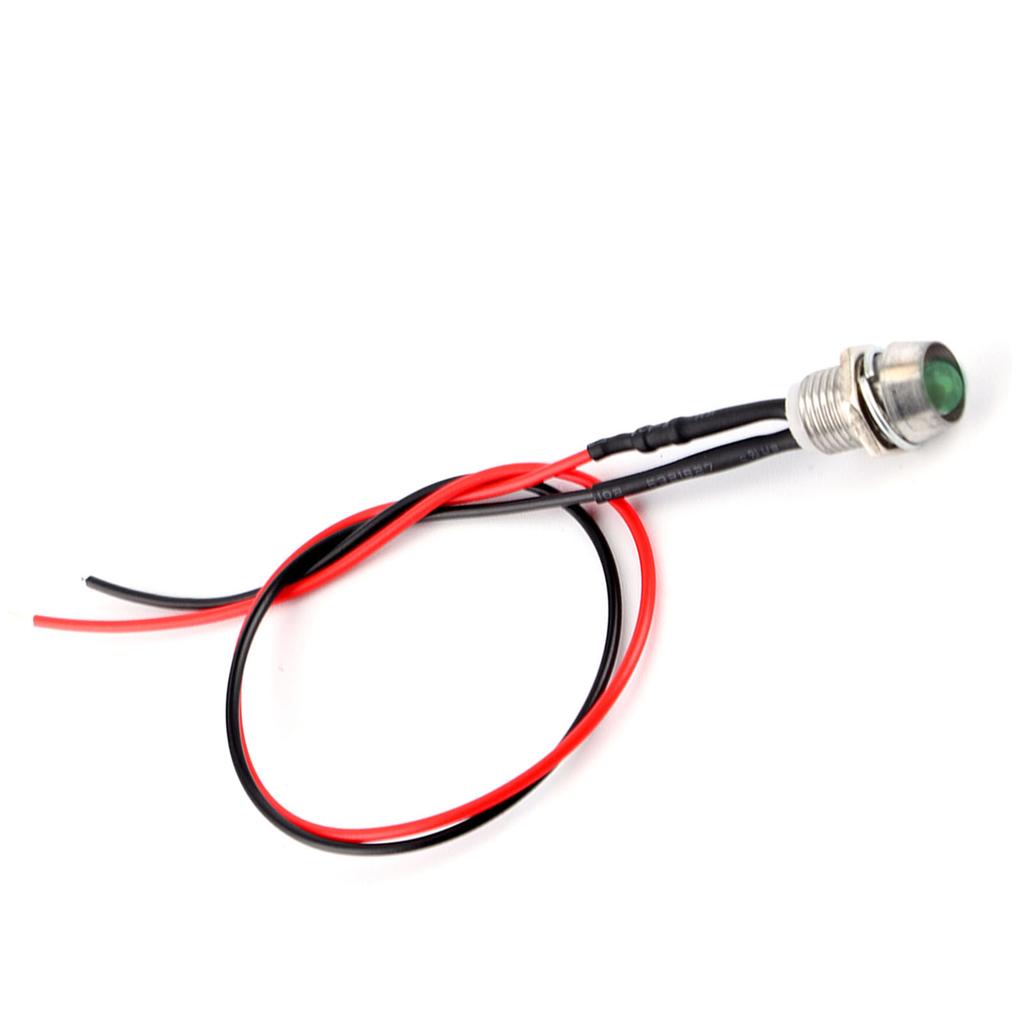4 Pcs 12v 8mm LED Panel Pilot Dash Warning Light Indicator Lamp Car Van Green