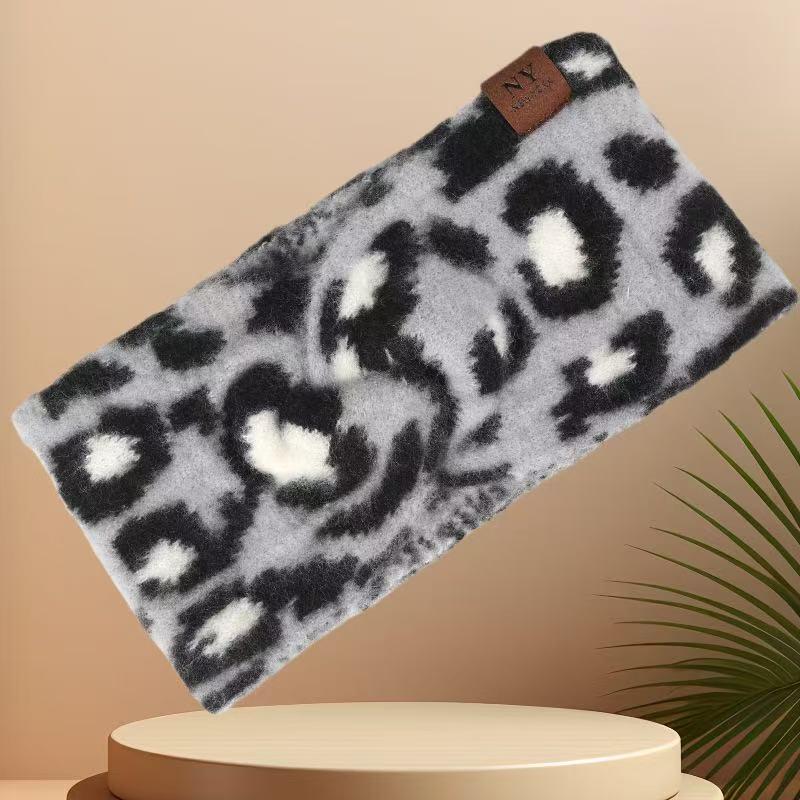 Retro Leopard Print Knitted Headband - Versatile, Warm & Non-Tightening Hair Accessory for Women