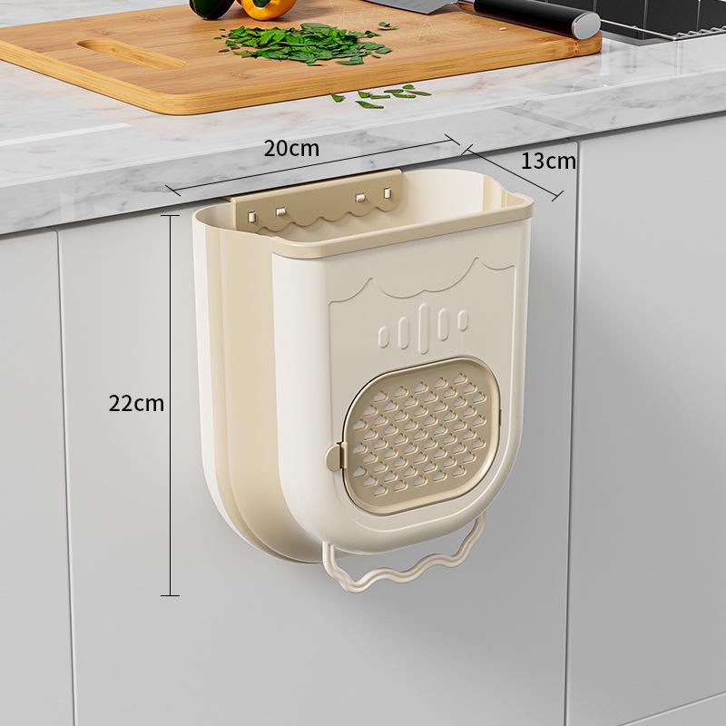 

Складне настінне кухонне сміттєве відро: Велика місткість, сміттєвий кошик без пробивання для дверцят шафи