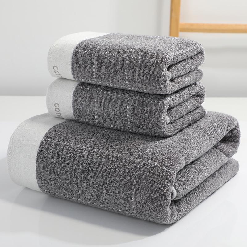 Pure Cotton Class A Soft Absorbent Embroidered Bath Towel - Luxurious, Thickened for Adults