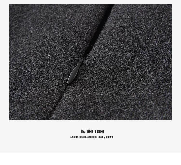 Women's Gray Wool Blend High Waist A-Line Short Skirt - Slimming Petite Plus, Thick Hip Wrap for Spring, Autumn, Winter 2026