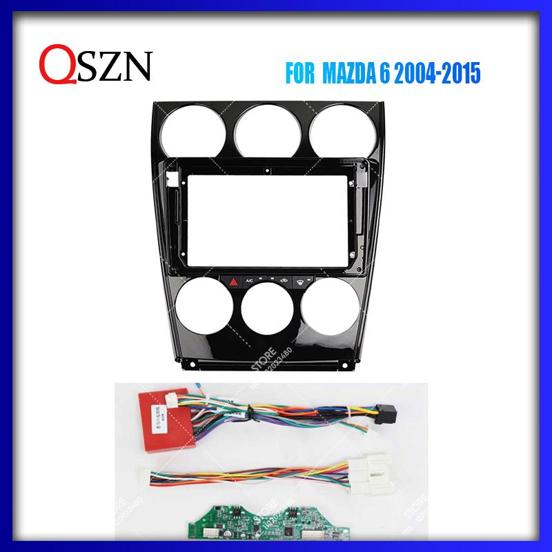 QSZN 9 Inch Car Frame Fascia For Mazda 6 2004-2015 Big Screen Installation Dash Player Panel Frame 2 Din Head Unit Fascia