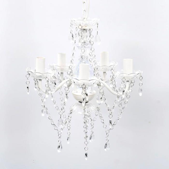 VidaXL Chandelier In Transparent Crystal Ceiling Lamp Luminaire Living Room Bedroom 240309