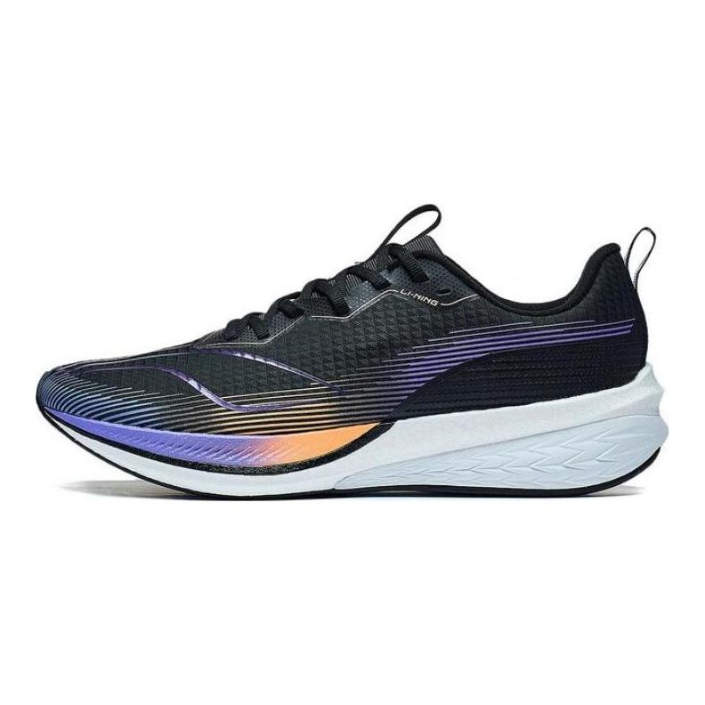 Li Ning Red Hare 6 Pro Textiel, TPU Demping Veerkracht Lage top Marathon Sprint Hardloopschoenen Heren Zwart ARMT043-3