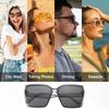 Square Polarized Sunglasses Trendy Oversized Square Sunglasses Unisex Clear [uxcell] - - - (Gray Lens)