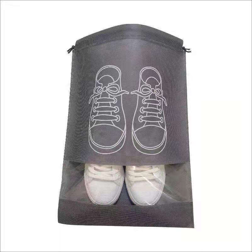 Dustproof Shoe Storage Bag with Transparent Window Drawstring Travel Shoe Organizer for Home Storage