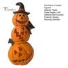 LED Pumpkin Light Halloween Spooky Lighted Figurine, Up Stacking Statue with Warm Decor Witch Hat for Home, Office, Haunt House, Indoor Outdoor Table