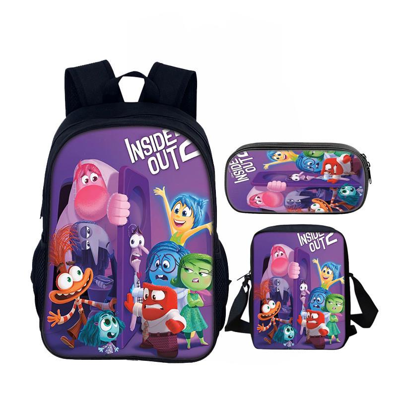 Inside Out 16inch School Backpack Set With Polyester Material For Kids And Teens