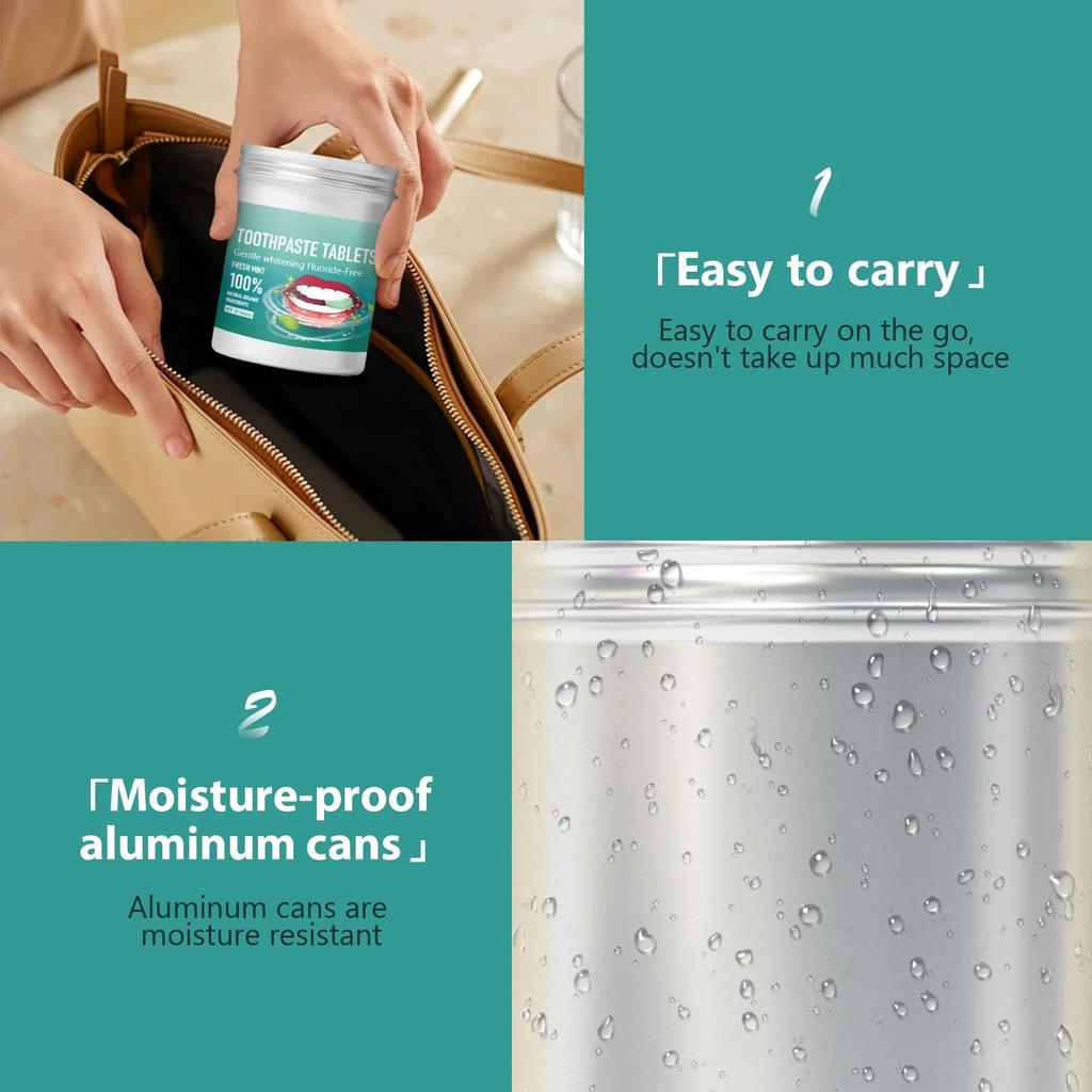 30pcs Mint Flavors Solid Toothpaste Tablet Remove Bad Breath Smoke Stains Fresh Breath Combating Tooth Decay Oral Hygiene Care