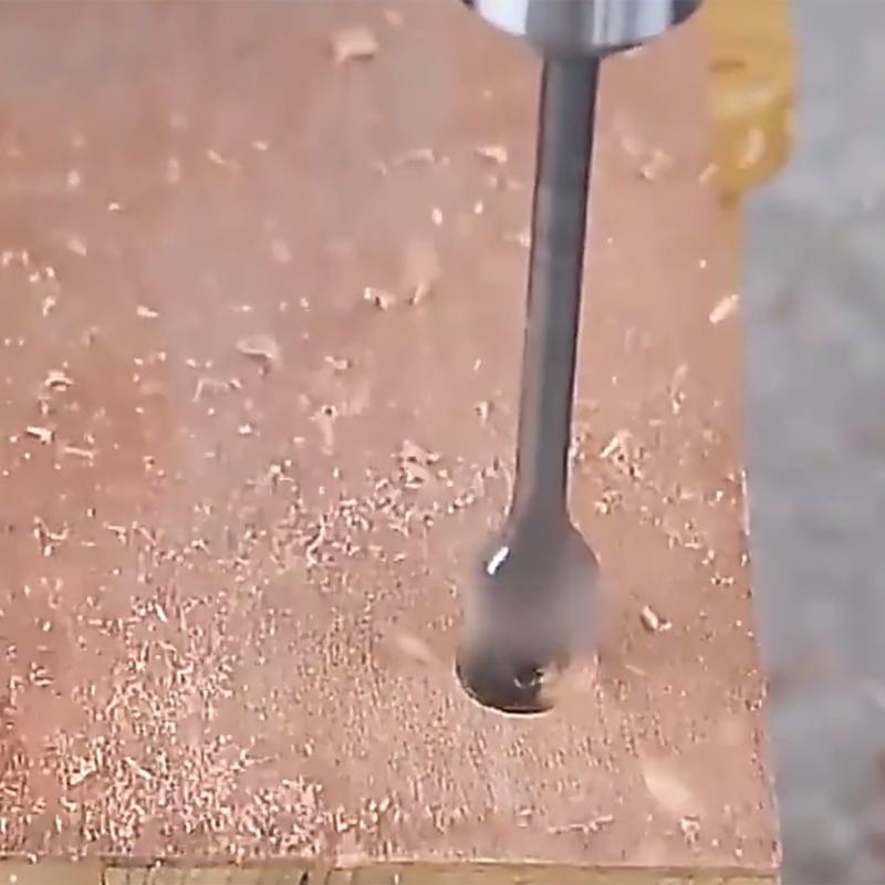 Durable Flat Wood Drill Bit Set With Enhanced Edge Geometry For Effortlessly Boring In Multiple Power Drill Types