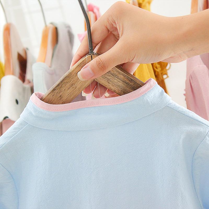 Girl Baby Cotton Dress Long Sleeve A-line Skirt Han Style Button Collar Ancient Gauze Puffy Dress