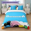 Barbapapa Print 3Pcs Duvet Cover Set 1 Duvet Cover and 2 Pillowcases Soft Bed Linen For Household Bedroom