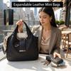 Large-Capacity Keychain Tote Bag Lightweight Foldable Expandable Leather Mini Bags Expandable with Key Ring Shopping Bag