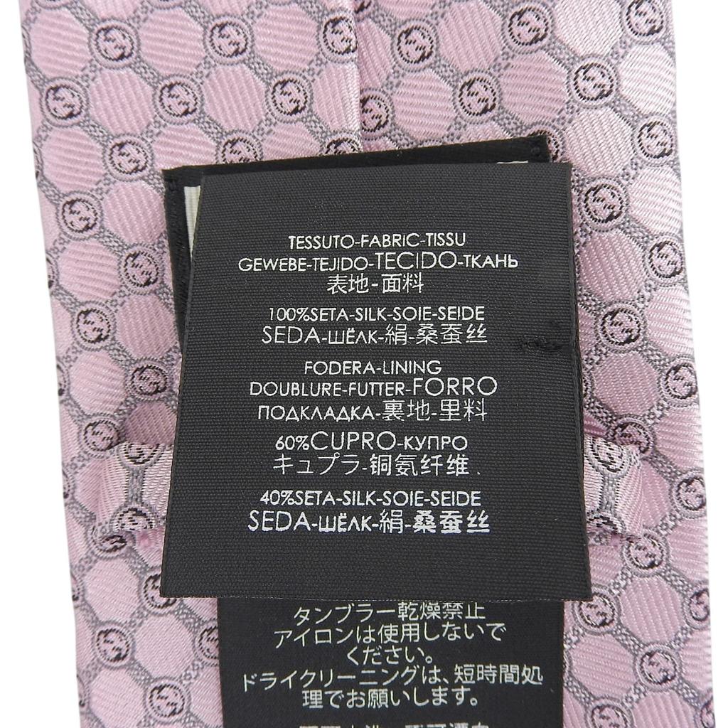 Pristine GUCCI tie GG Jacquard pink silk mens 386488 Used