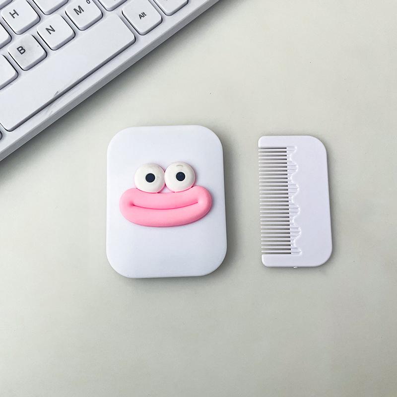 

Маленькое зеркало, расческа, мультяшное зеркало в форме сосиски, складное прямоугольное зеркало для макияжа для девочки, подарок, инструмент для макияжа, тщеславное зеркало белый