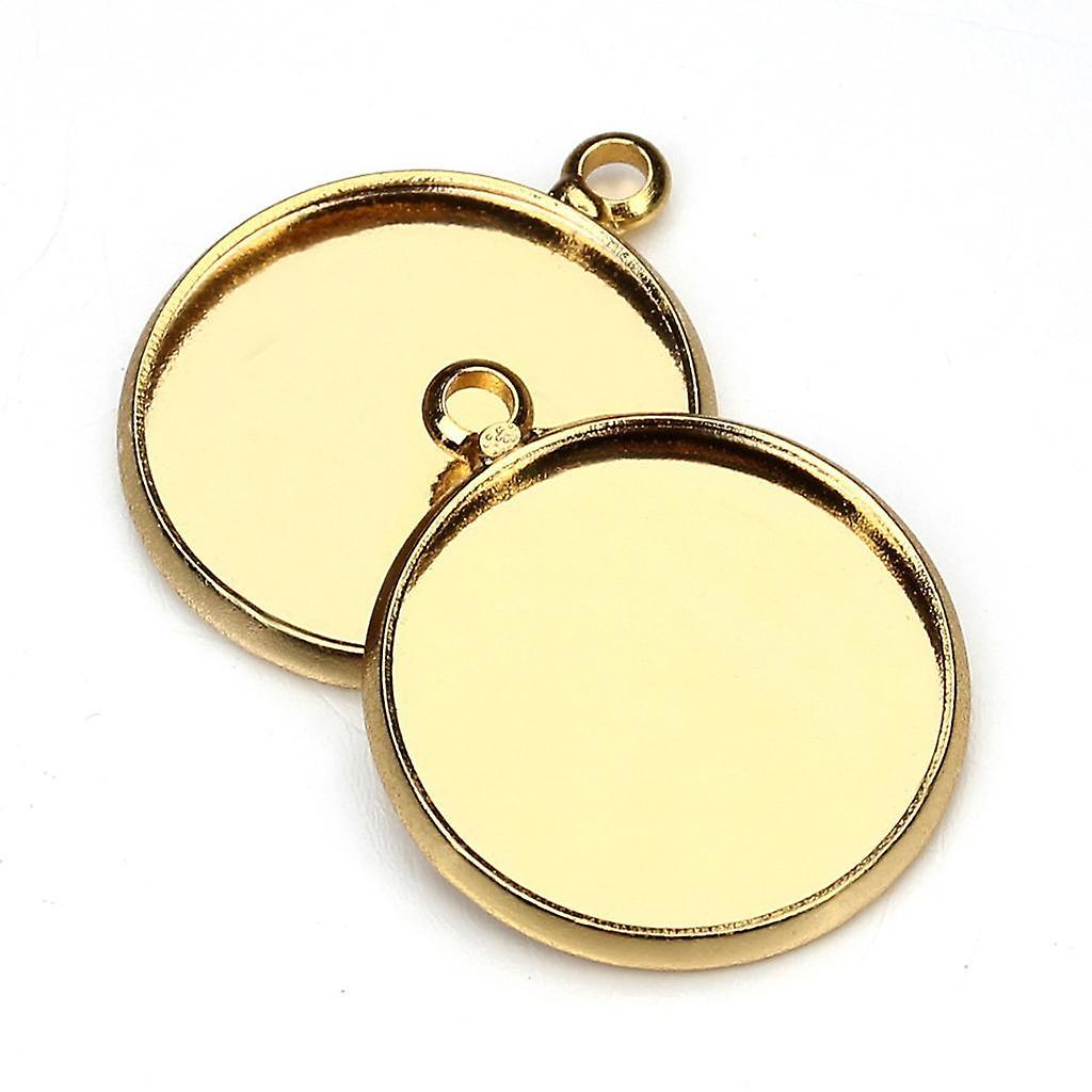 20pcs 10/12/14/16mm Brass Round Blank Cabochon Base Setting Trays 14mm