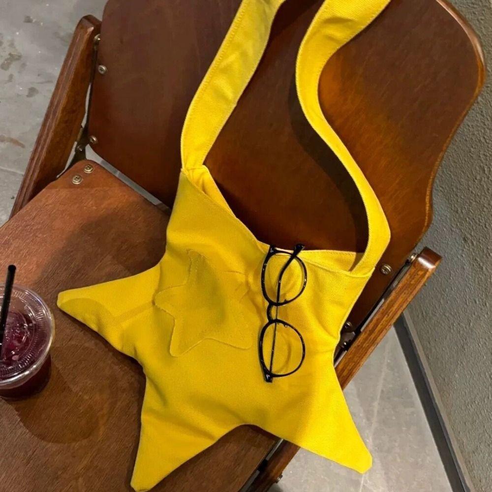 Creative Star Crossbody Bag Harajuku Five-pointed Star Canvas Bag Star Shape Shoulder Bag Students