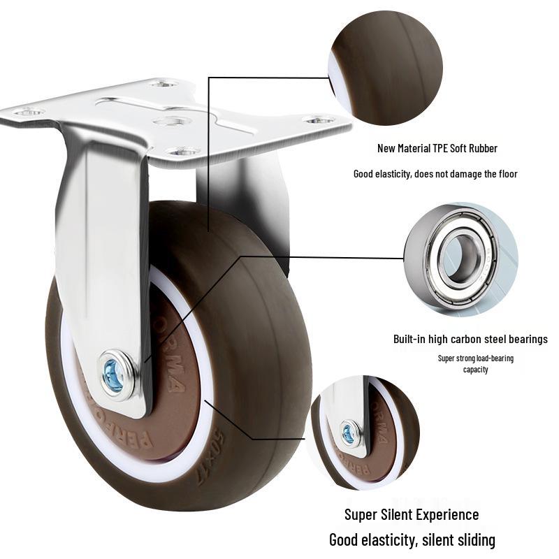 1-Inch Silent Small Caster Wheels for Tatami Drawers & Cabinets - Directional Rubber Rollers