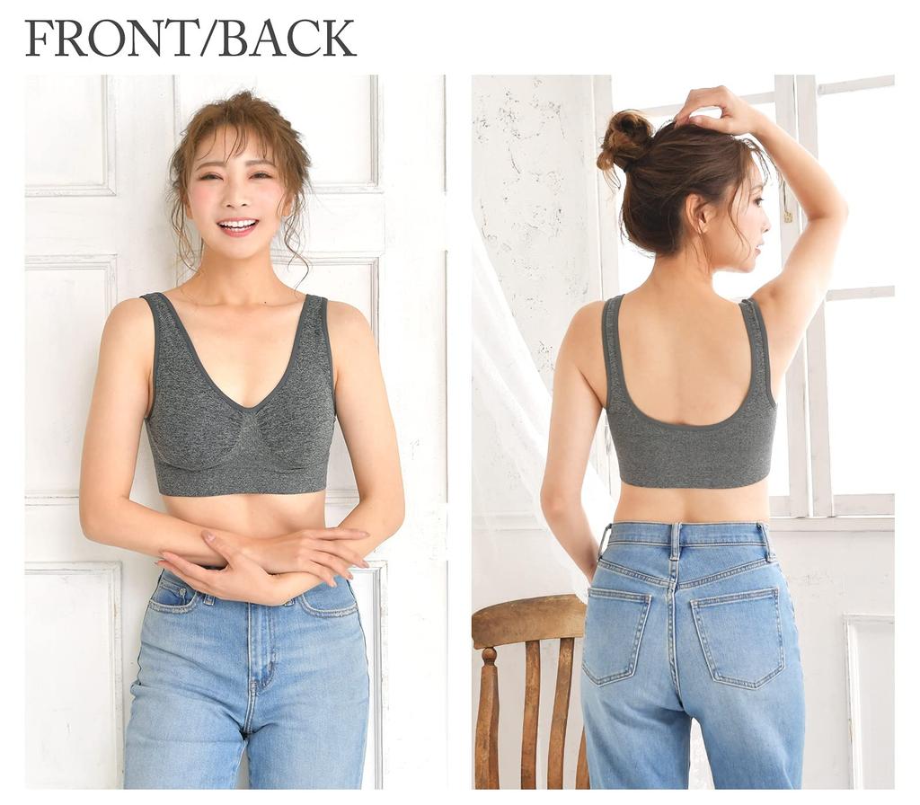 Smile LaLa Wireless Sports Night Size Sports Sleep Breast Small Bust No Small Wireless Bra Women's Bra, Bra, Gray, M, Underwear, Bra, Bra,