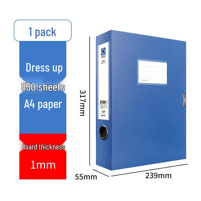 Deli A4 PP File Box with Velcro Closure