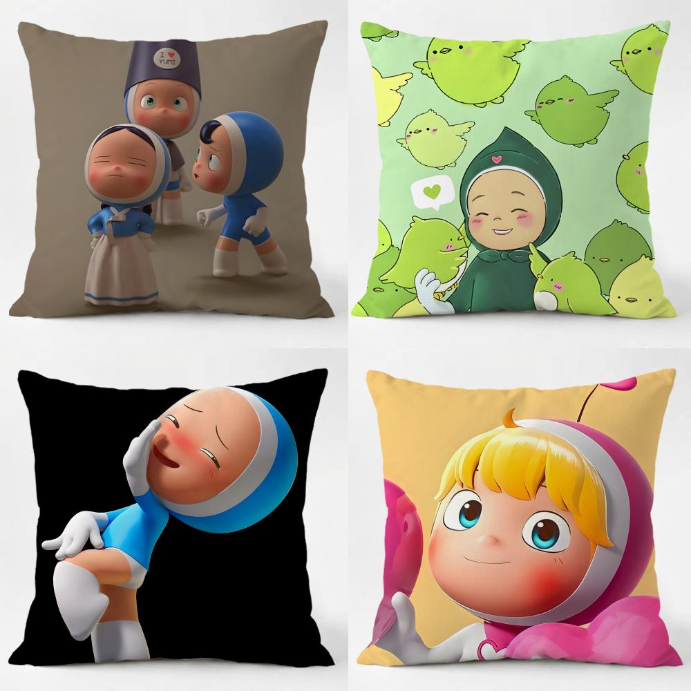 Yumis Cells Pillow KDrama AAnime Cushion Cover Daily Washable Linen Pillowcase Soft for Sofa Bed Home Room Decor