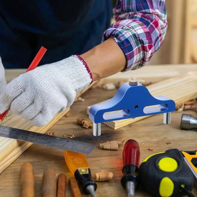 Aluminiumlegierung Mittelpunktfinder Hohe Genauigkeit Einfach zu bedienen Mittelpunkt-Anreißer Genaue Skala 95 mm Größe Linien-Anreißer Holzbearbeitung