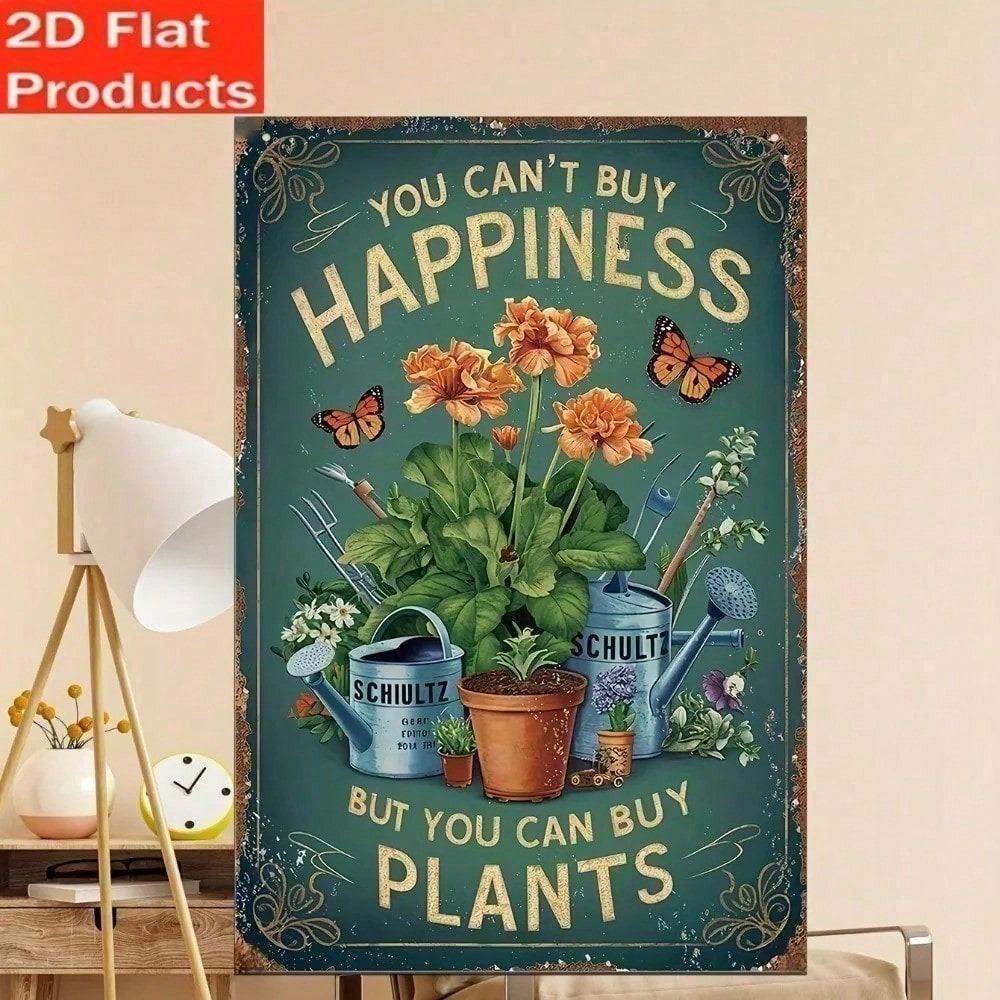 1pc Vintage Rustic Farmhouse Metal Sign, Outdoor Wall Decor for Garden Patio Balcony Cafe School, Retro Metal Art Plaque