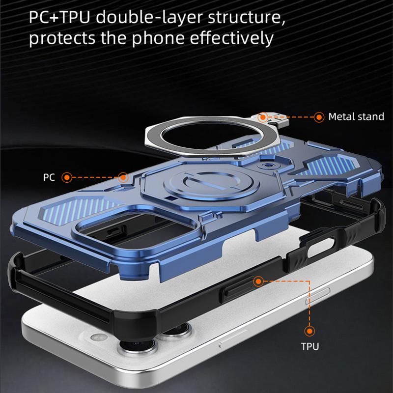 Magnetic Armor Case For iphone 17e Cases For iphone 17e 16e Air iphone 16 17 Pro Max Cover Magsafe Wireless Charging Phone Cover