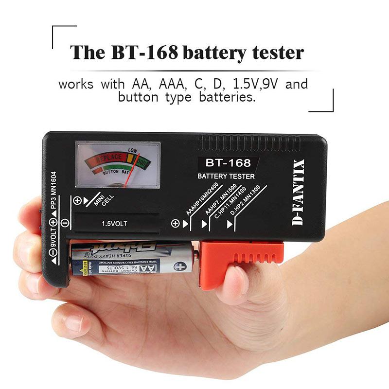Battery Tester for Household Batteries, Universal Battery Checker Small Battery Tester for AAA AA C D 9V 1.5V Button Cell
